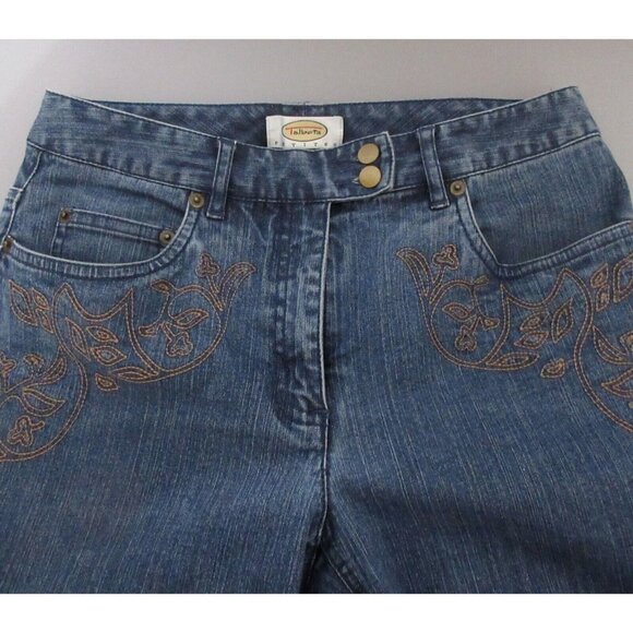 Talbots Womens Size 4 Petites Jeans Bootcut Blue 5-Pocket Stretch Embroidered - Picture 3 of 8